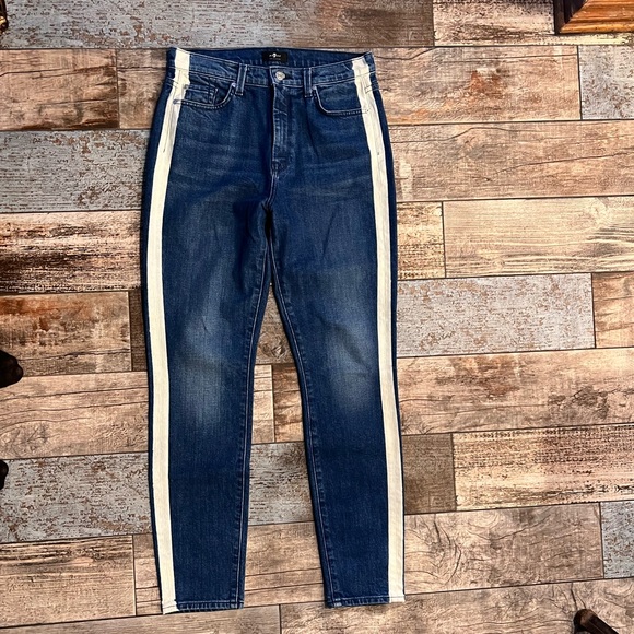 7 For All Mankind High-Rise Side Stripe Jeans 28 - Picture 6 of 15